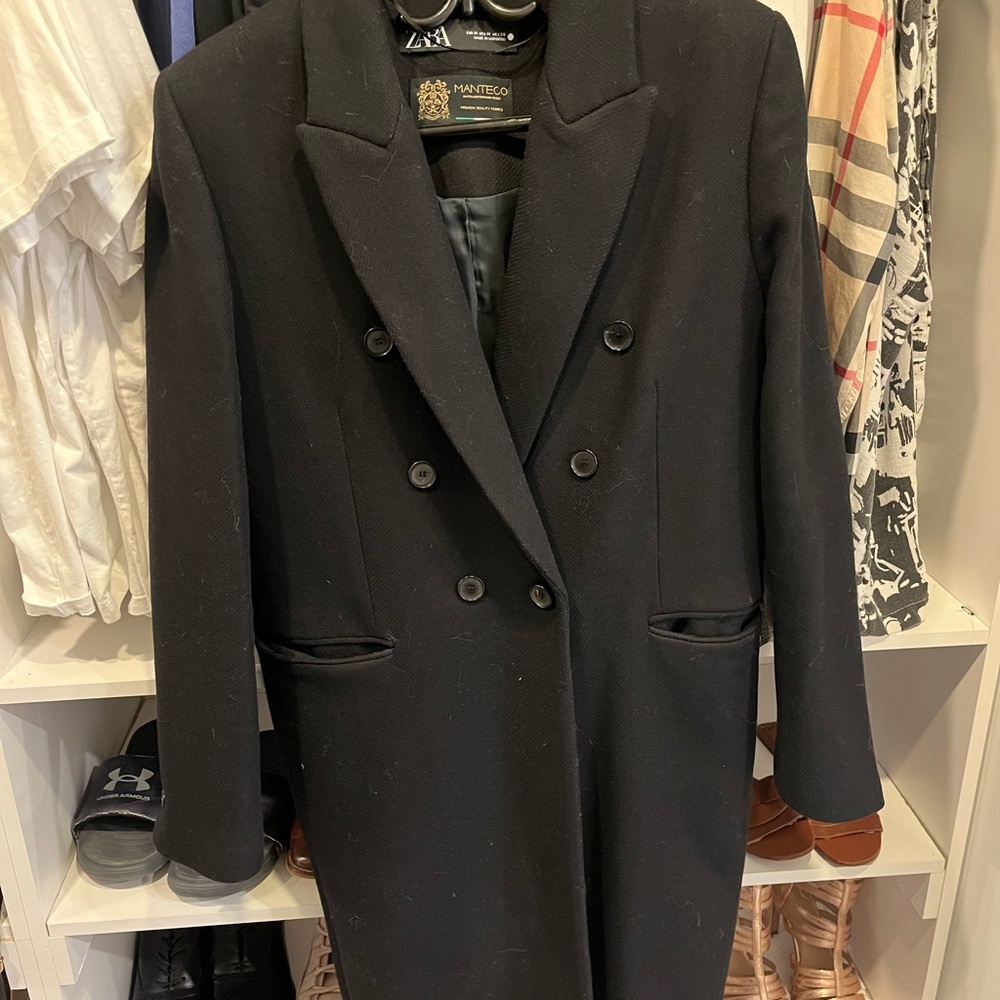 Zara women Elegant Black Trench Coat